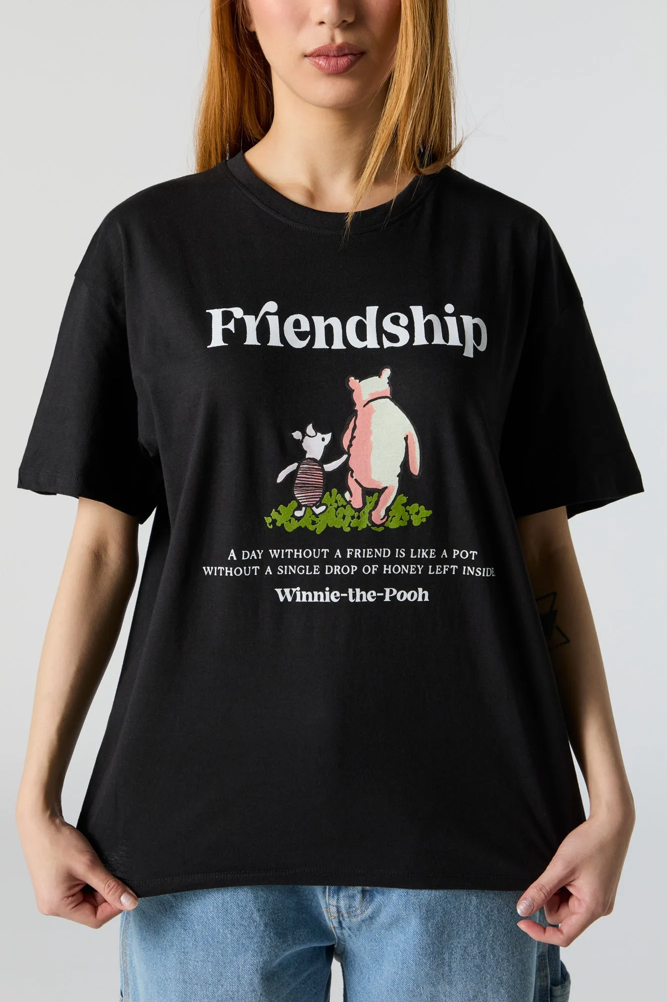 Pooh and Piglet Graphic Boyfriend T-Shirt sold by Urban Planet