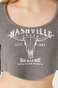 Haut court à manches longues avec imprimé Nashville sold by Urban Planet