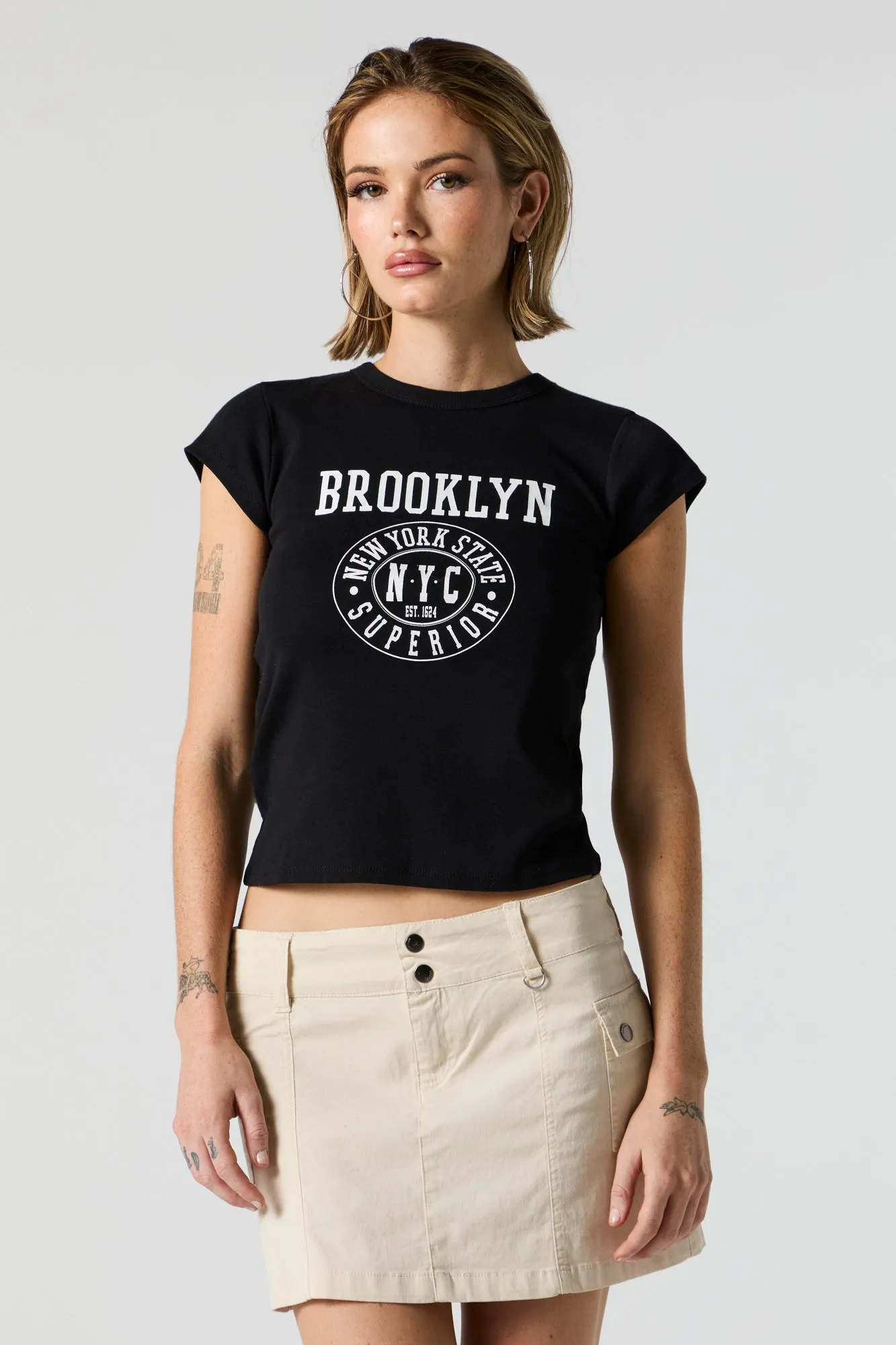Brooklyn NYC Graphic Fitted T-Shirt sold by Urban Planet product image thumbnail 2