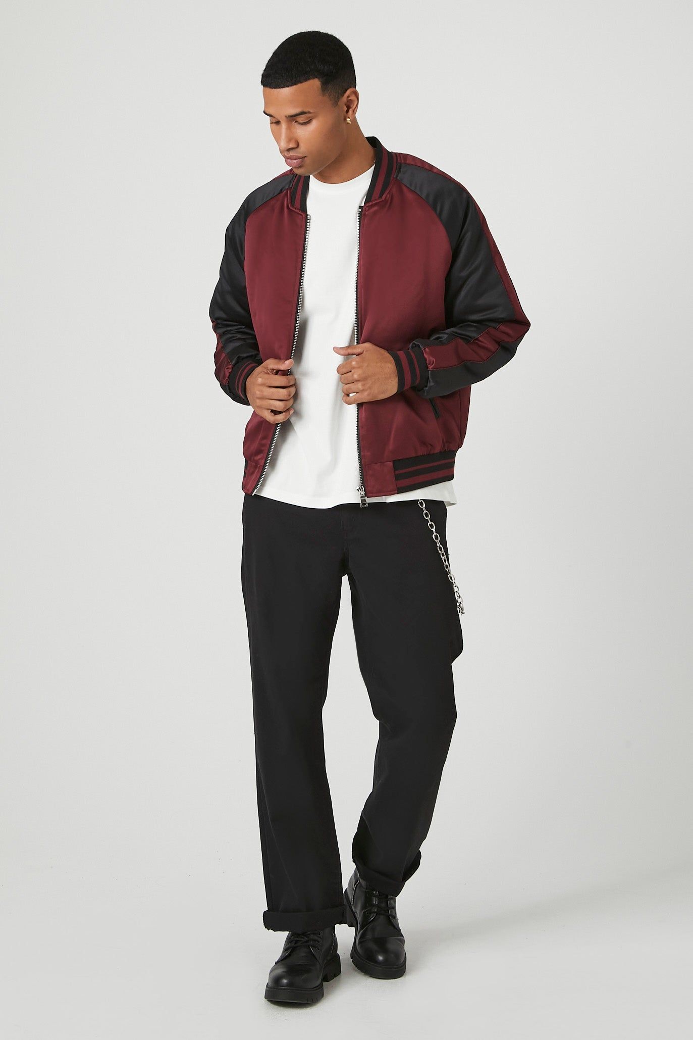 Blouson aviateur en satin avec blocs de couleurs sold by Urban Planet product image thumbnail 4