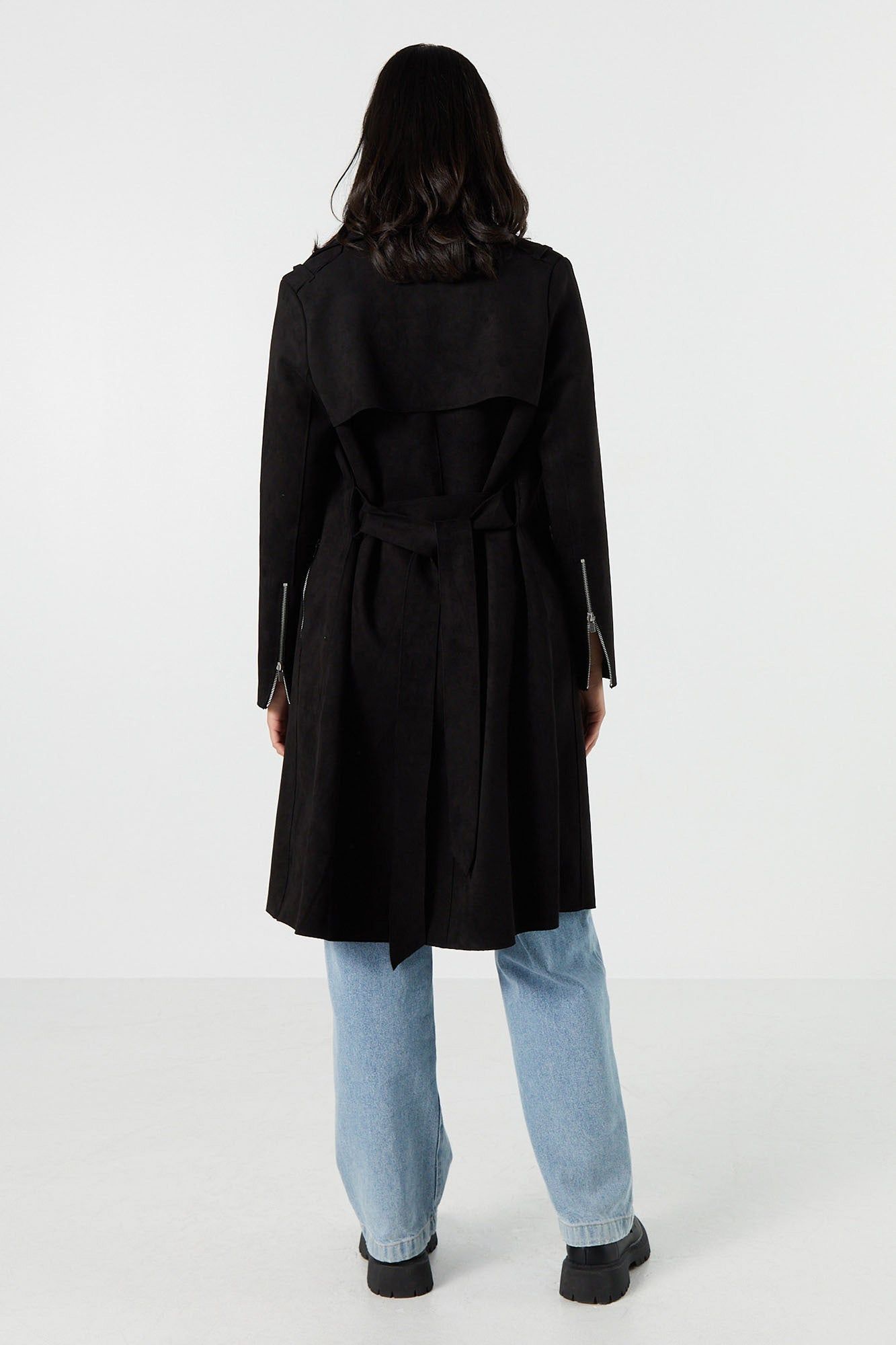 Faux-Suede Trench Coat sold by Urban Planet product image thumbnail 2