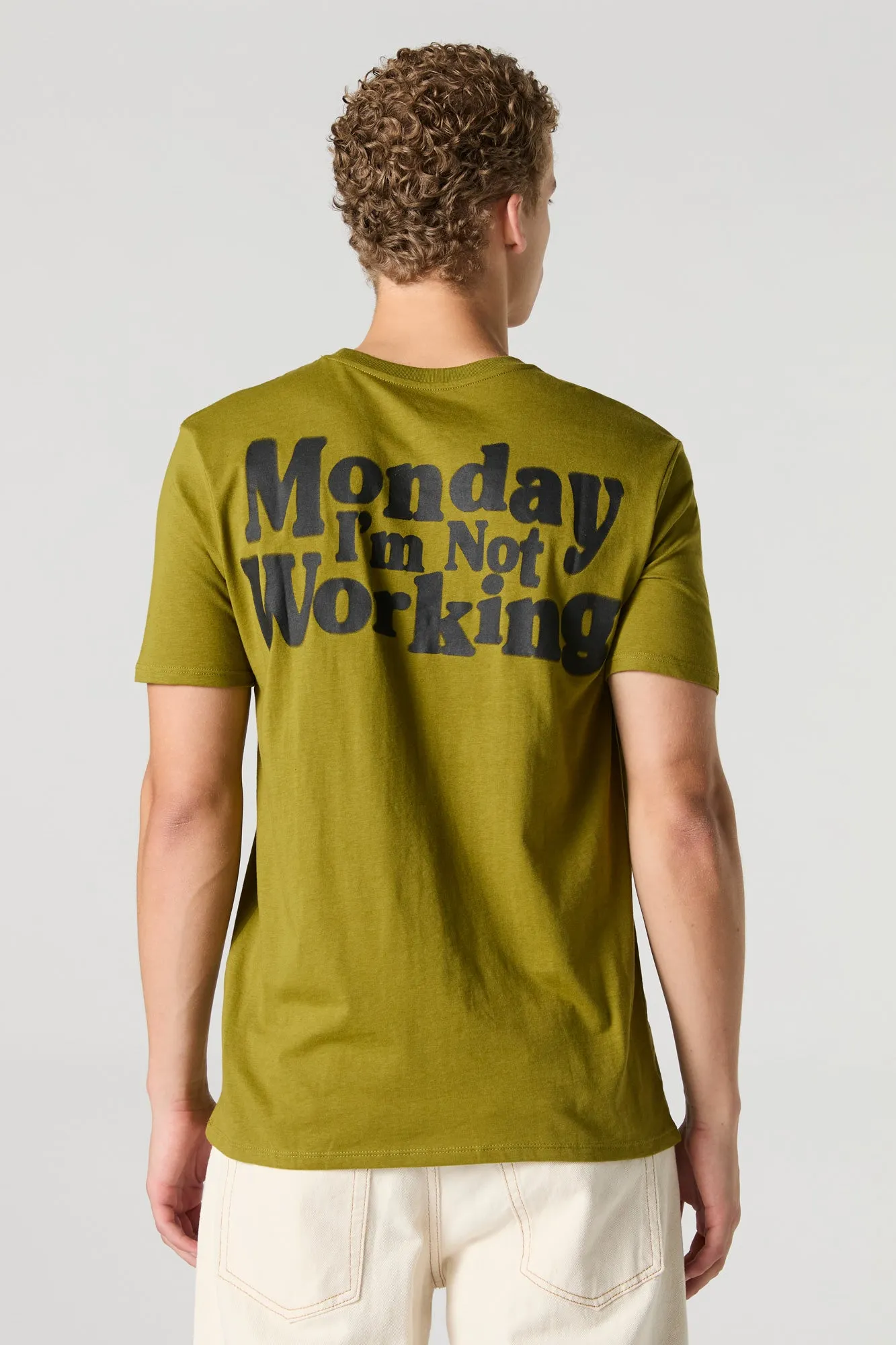 T-shirt à imprimé Monday I'm Not Working sold by Urban Planet product image thumbnail 2