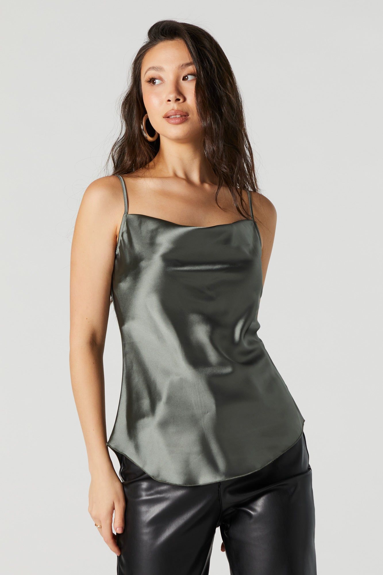 Satin Cowl Neck Cami sold by Urban Planet