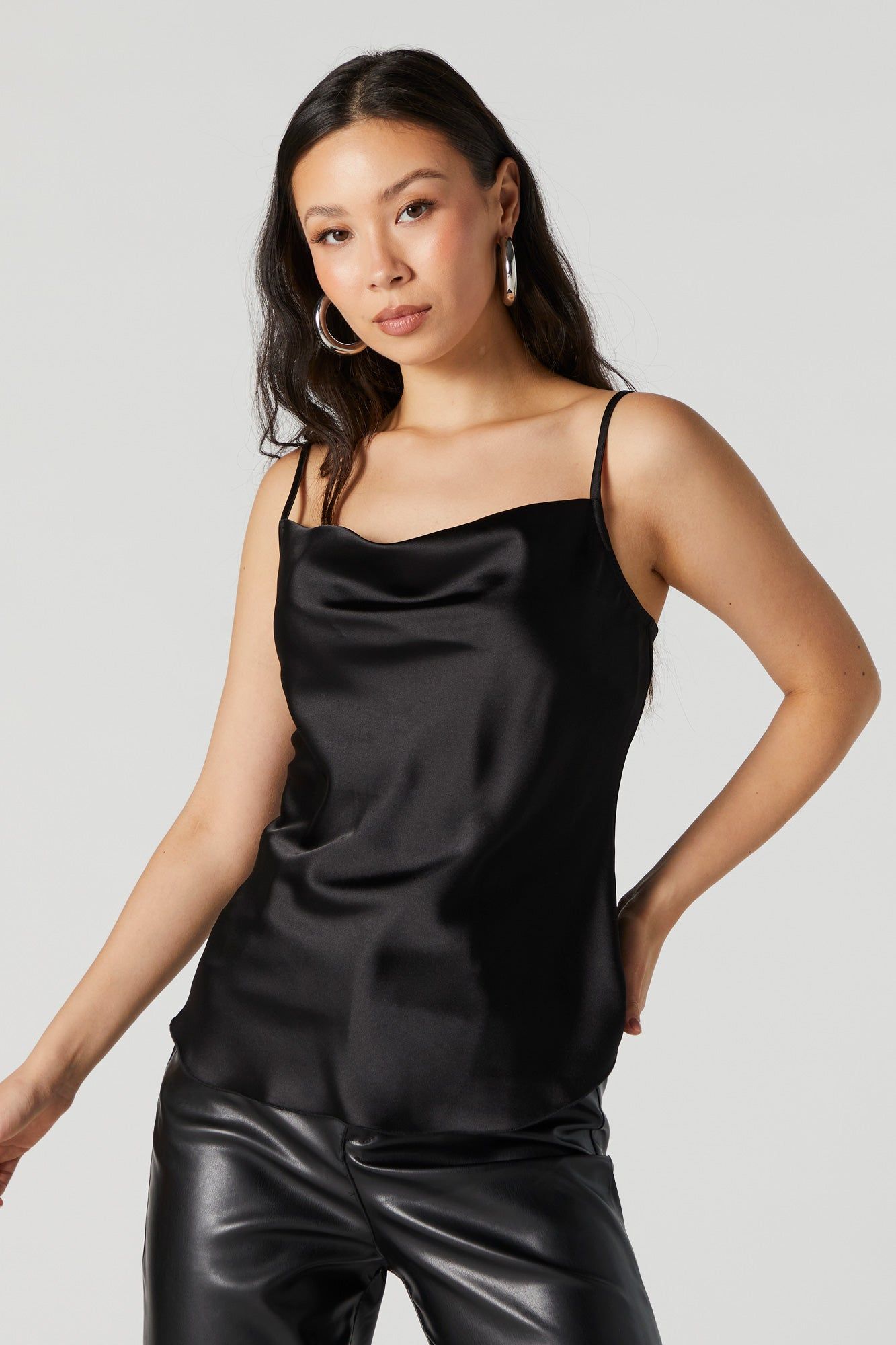 Satin Cowl Neck Cami sold by Urban Planet product image thumbnail 4