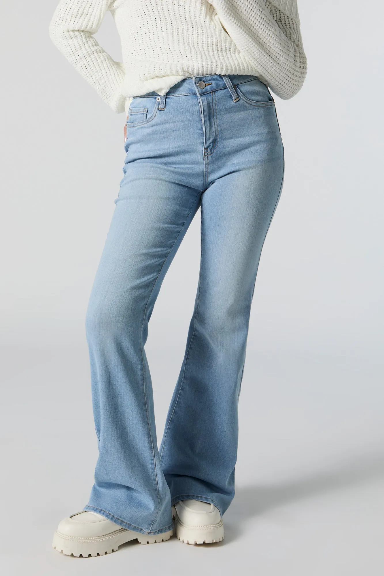 Austin High-Rise Light Wash Flare Jean sold by Urban Planet product image thumbnail 2