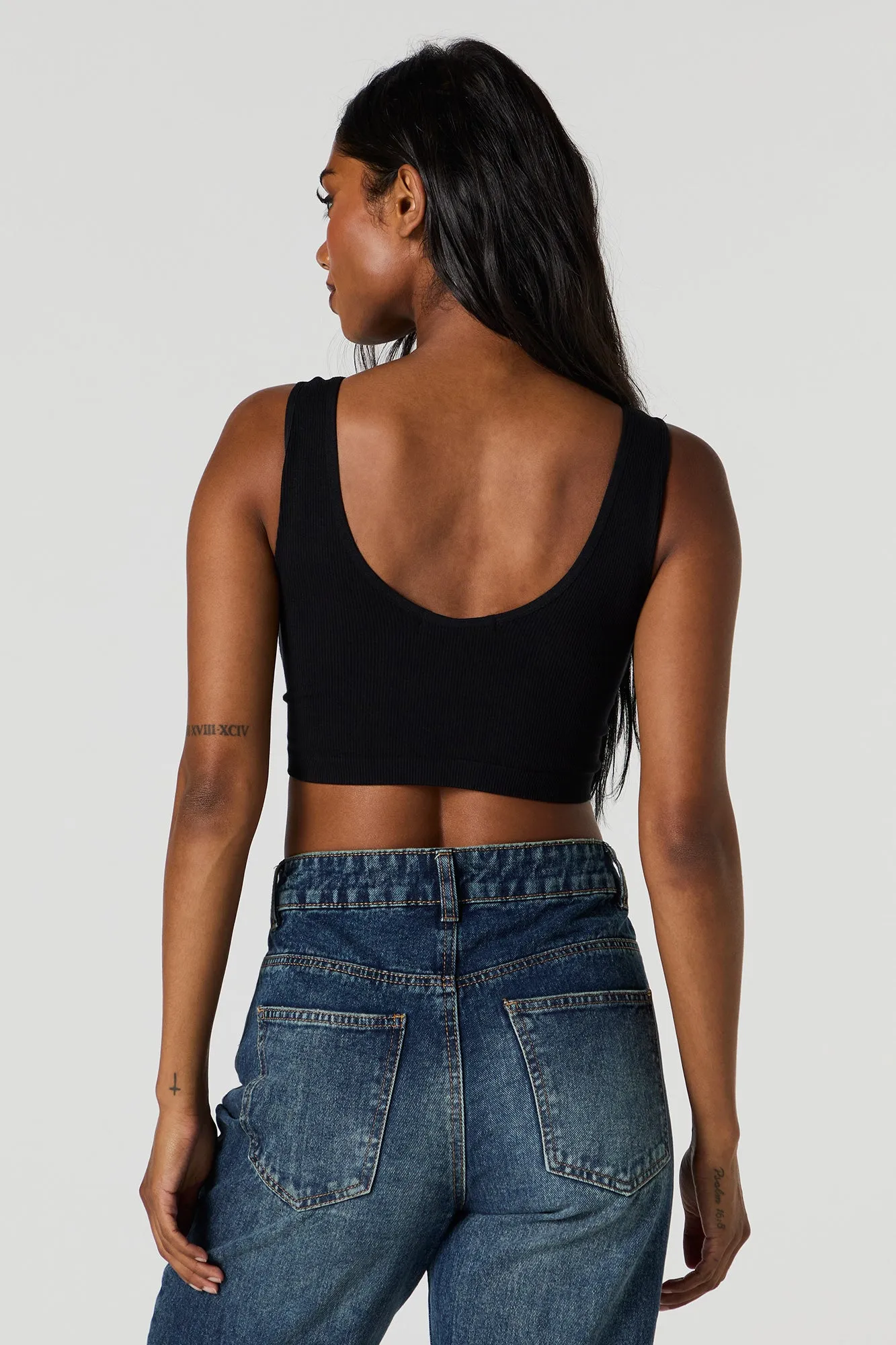 Seamless Scoop Neck Notch Cropped Tank sold by Urban Planet product image thumbnail 5