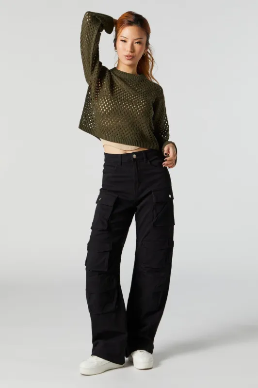 Multi Cargo Pocket Straight Leg Pant sold by Urban Planet