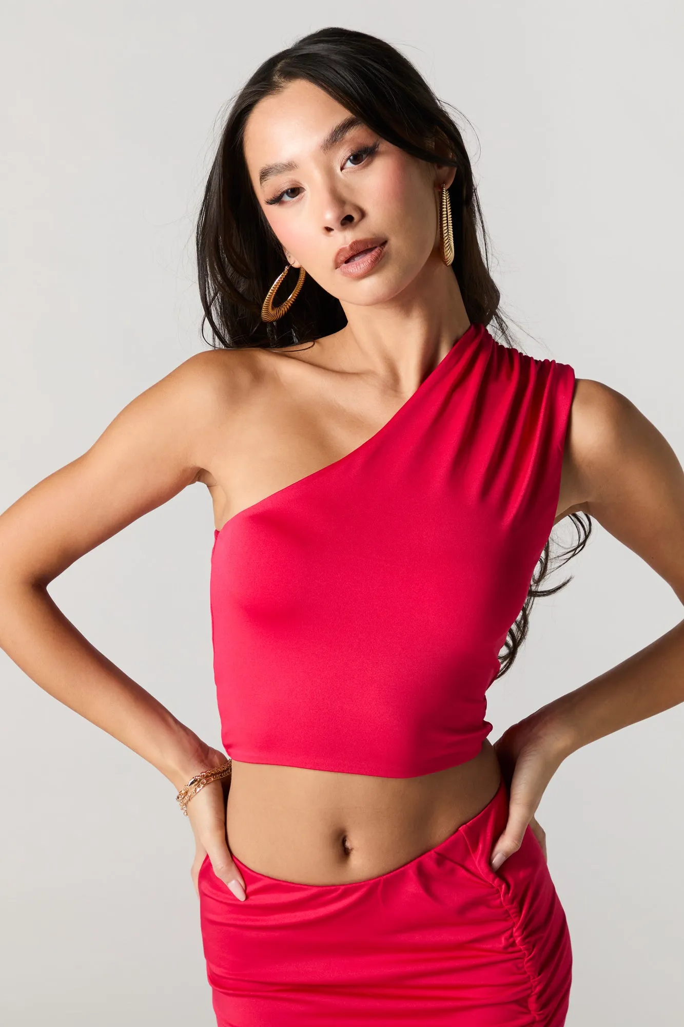 Contour One Shoulder Crop Top sold by Urban Planet product image thumbnail 4