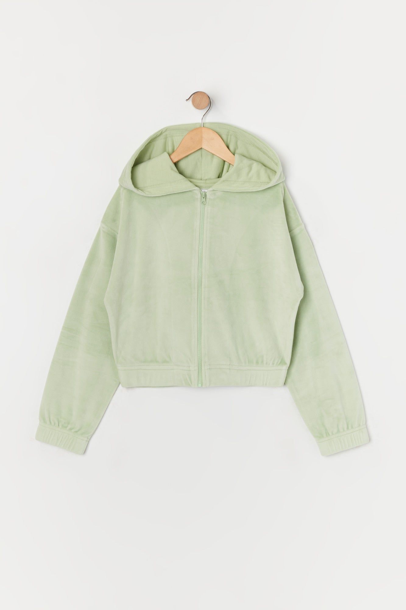 Girls Velour Zip-Up Hoodie sold by Urban Planet
