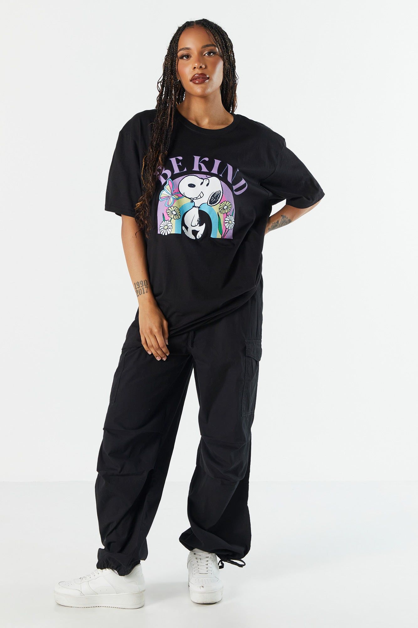 T-shirt de coupe garçonne à imprimé Be Kind Snoopy sold by Urban Planet product image thumbnail 3