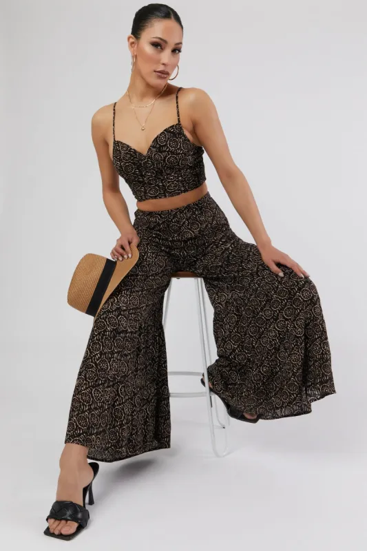 Printed Tiered Palazzo Pant sold by Urban Planet