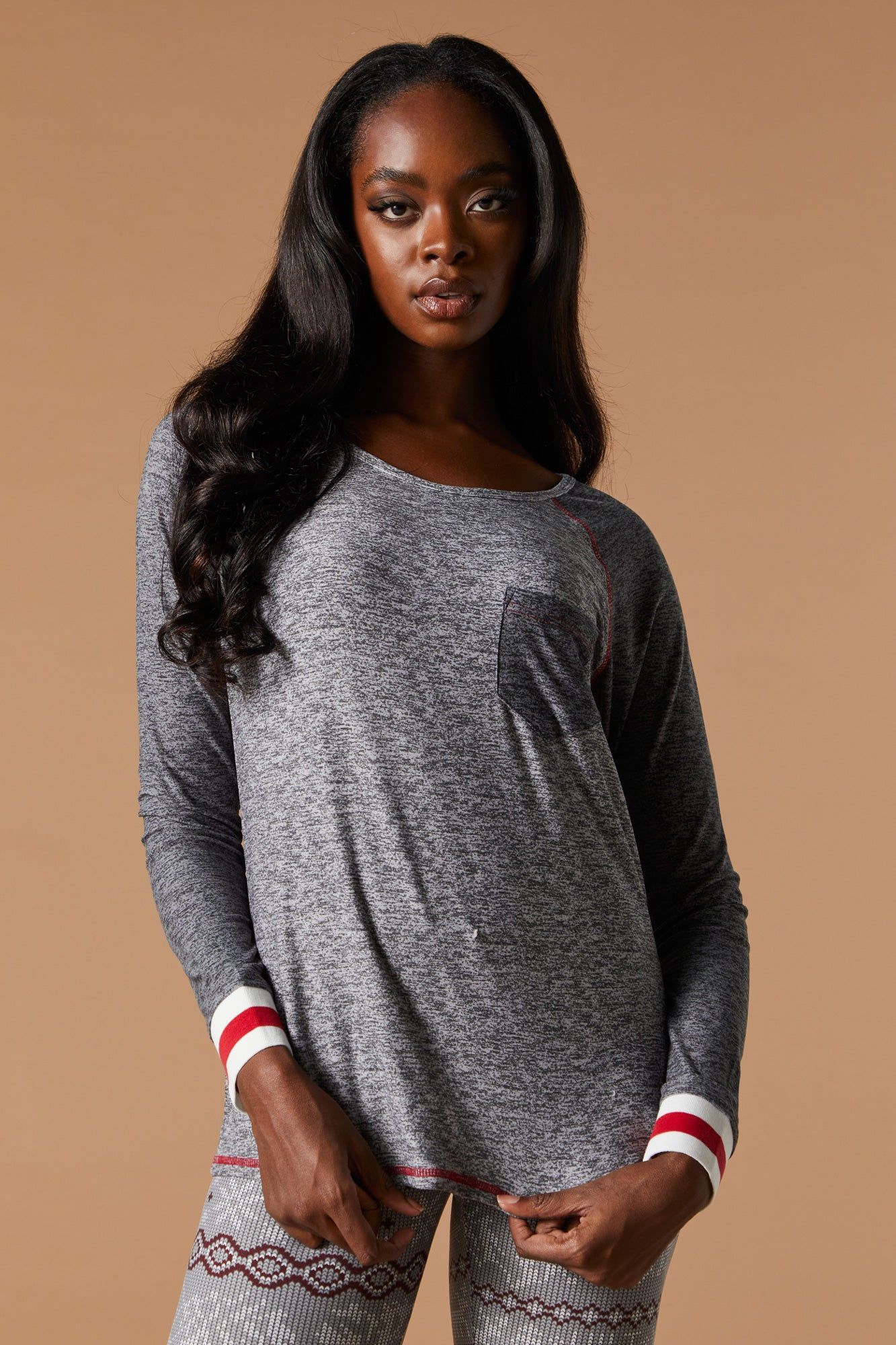 Fammy Jammies Fairisle Print 2 Piece Pajama Set sold by Urban Planet product image thumbnail 2