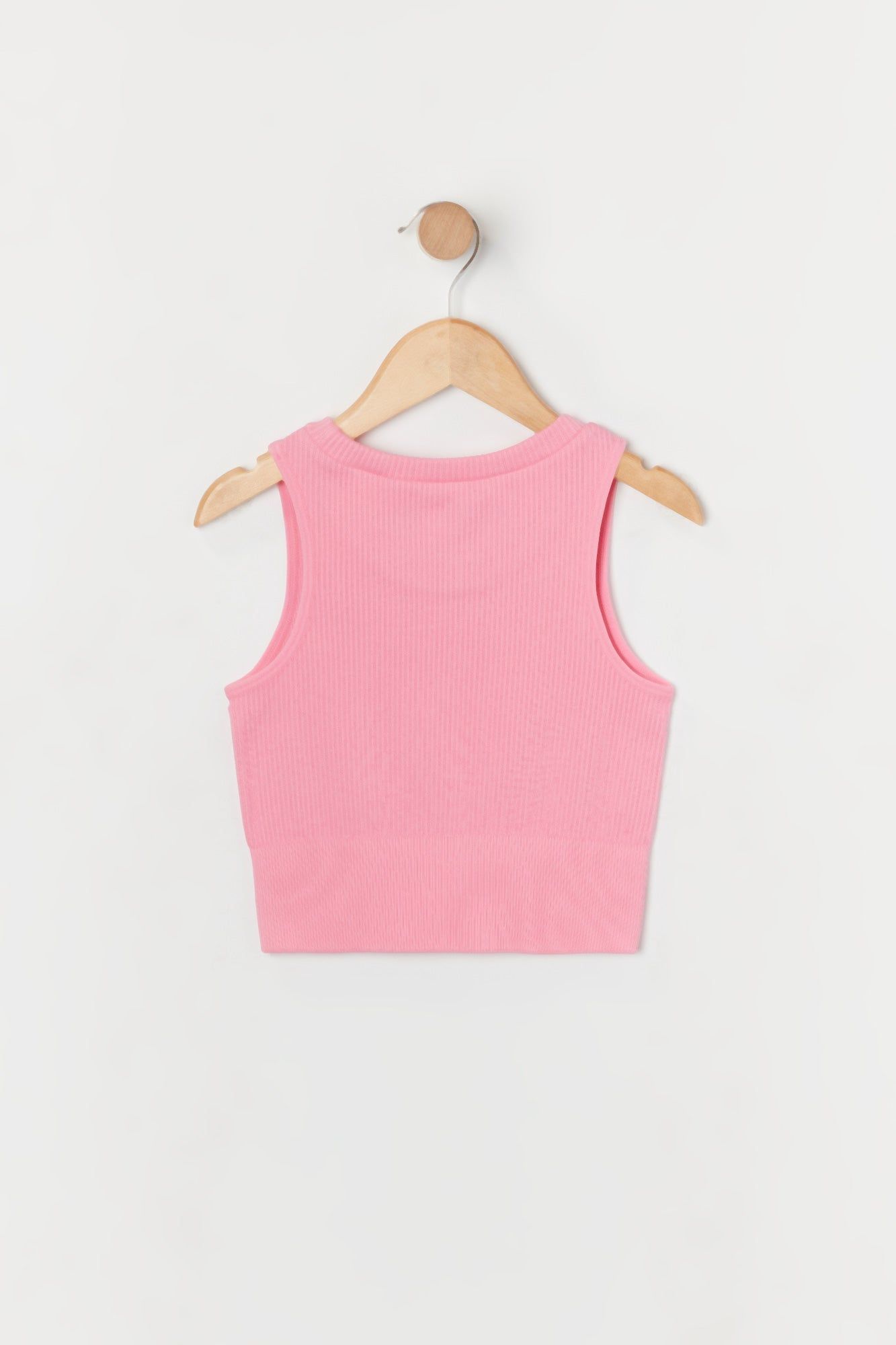 Girls Pink Seamless Ribbed Tank sold by Urban Planet product image thumbnail 2