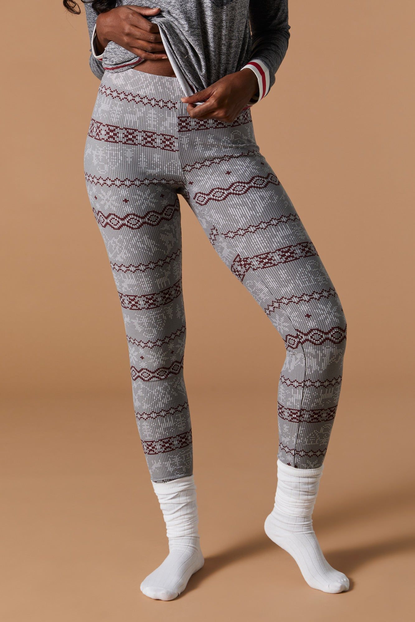 Fammy Jammies Fairisle Print 2 Piece Pajama Set sold by Urban Planet product image thumbnail 4