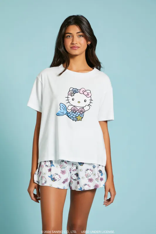 Ensemble pyjama avec t-shirt et short à imprimé Sirène Hello Kitty sold by Urban Planet