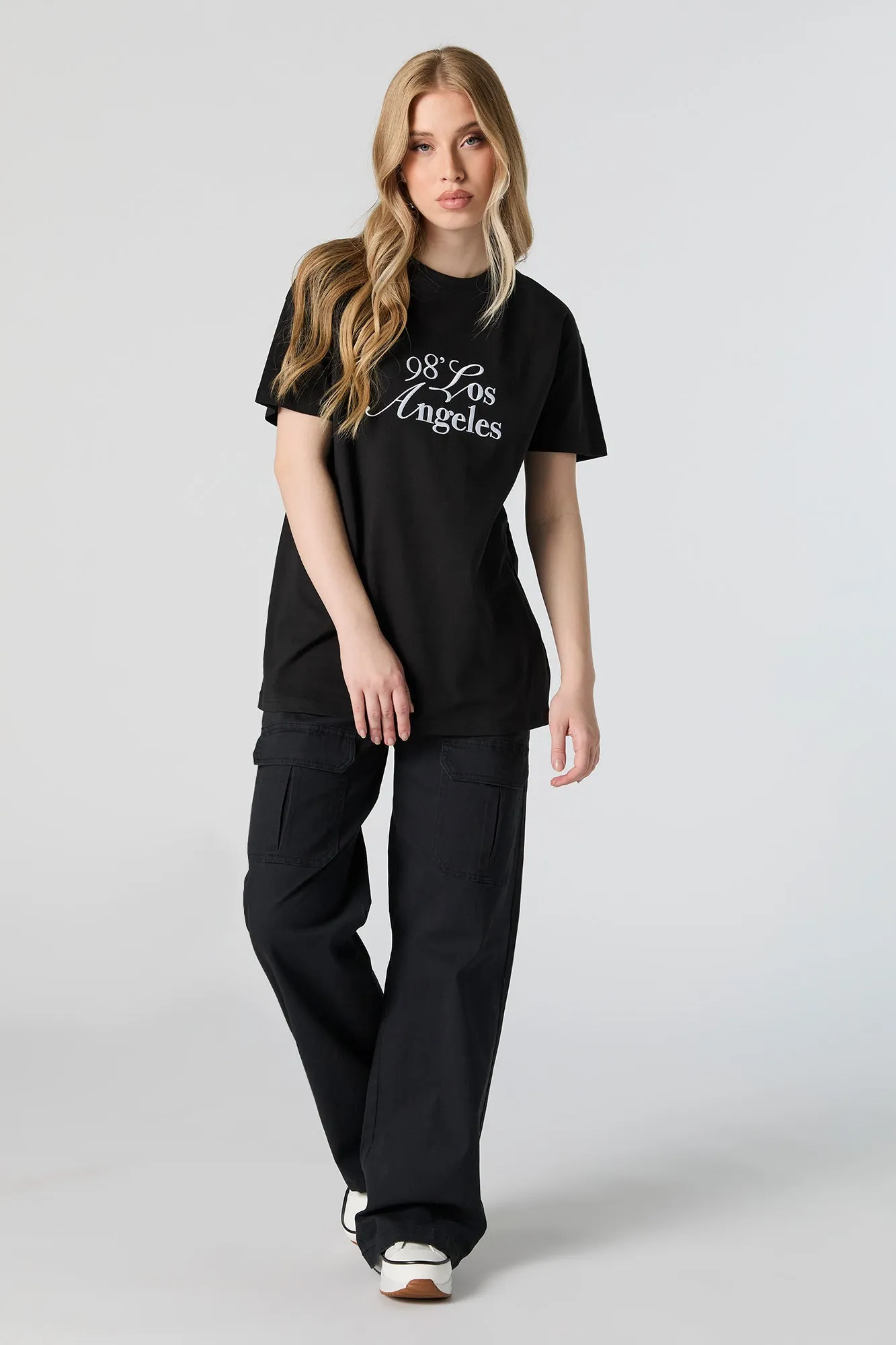Los Angeles Embroidered T-Shirt sold by Urban Planet product image thumbnail 3