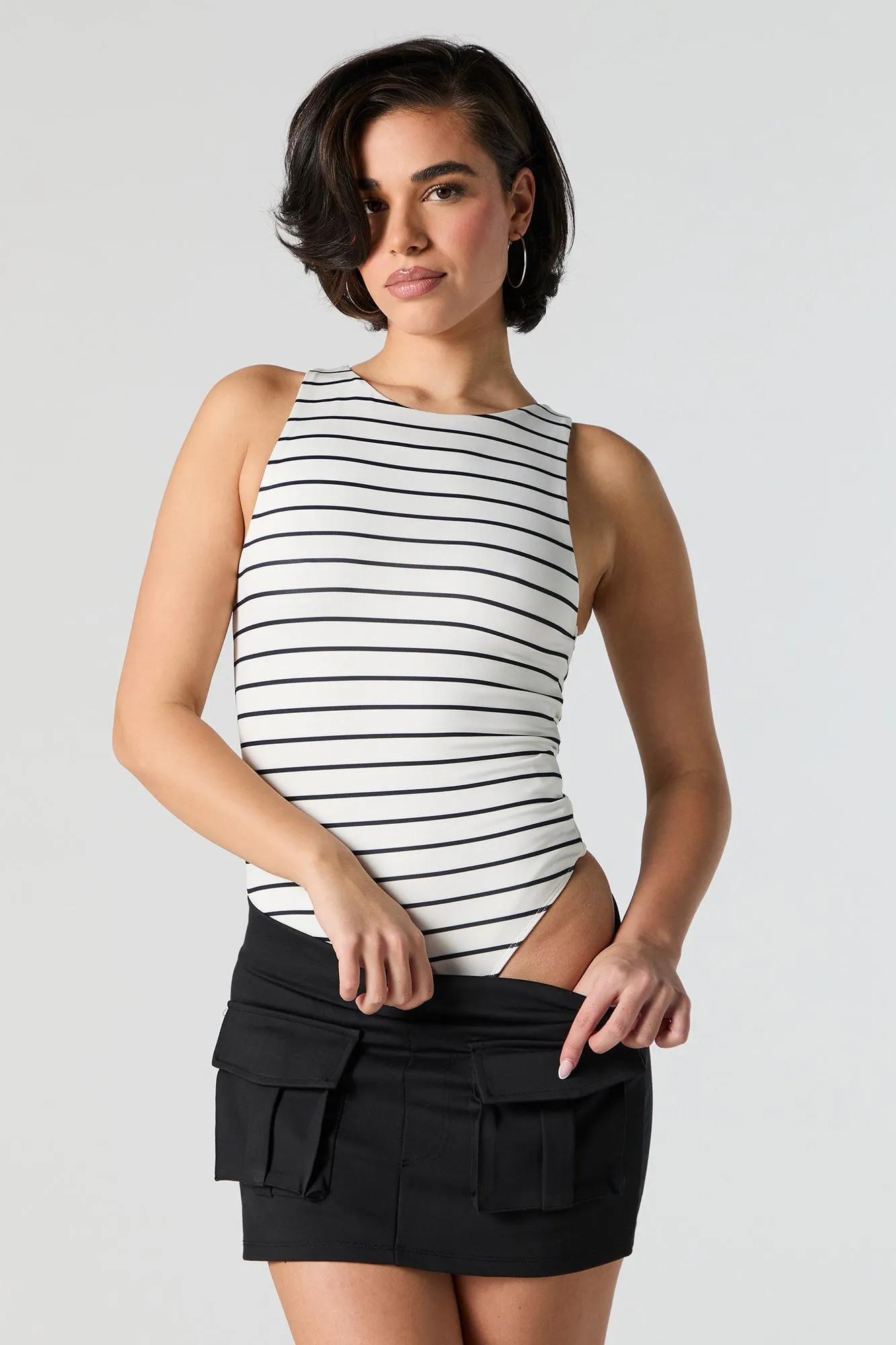 Contour Striped High Neck Bodysuit sold by Urban Planet product image thumbnail 3