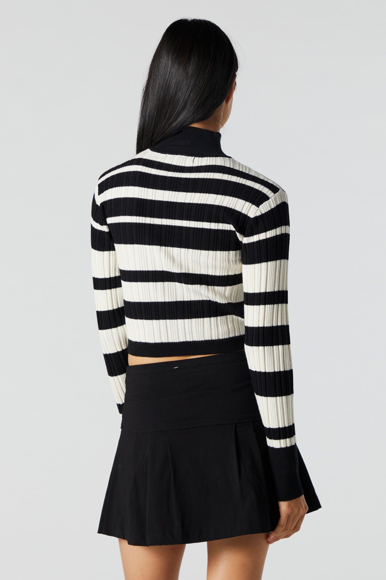 Striped Ribbed Knit Turtleneck Sweater sold by Urban Planet product image thumbnail 2