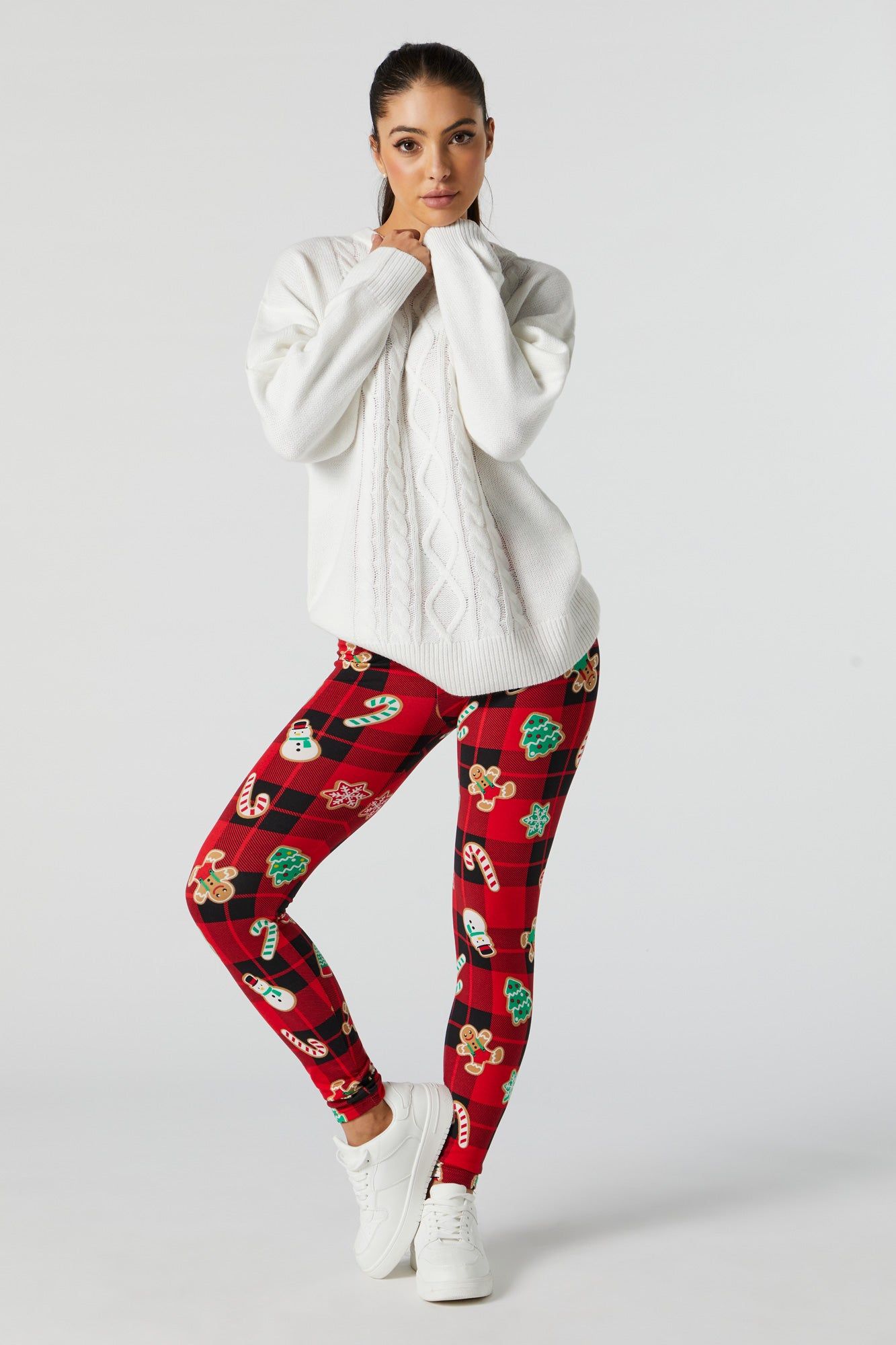 Gingerbread Man Print Xmas Fleece Legging sold by Urban Planet