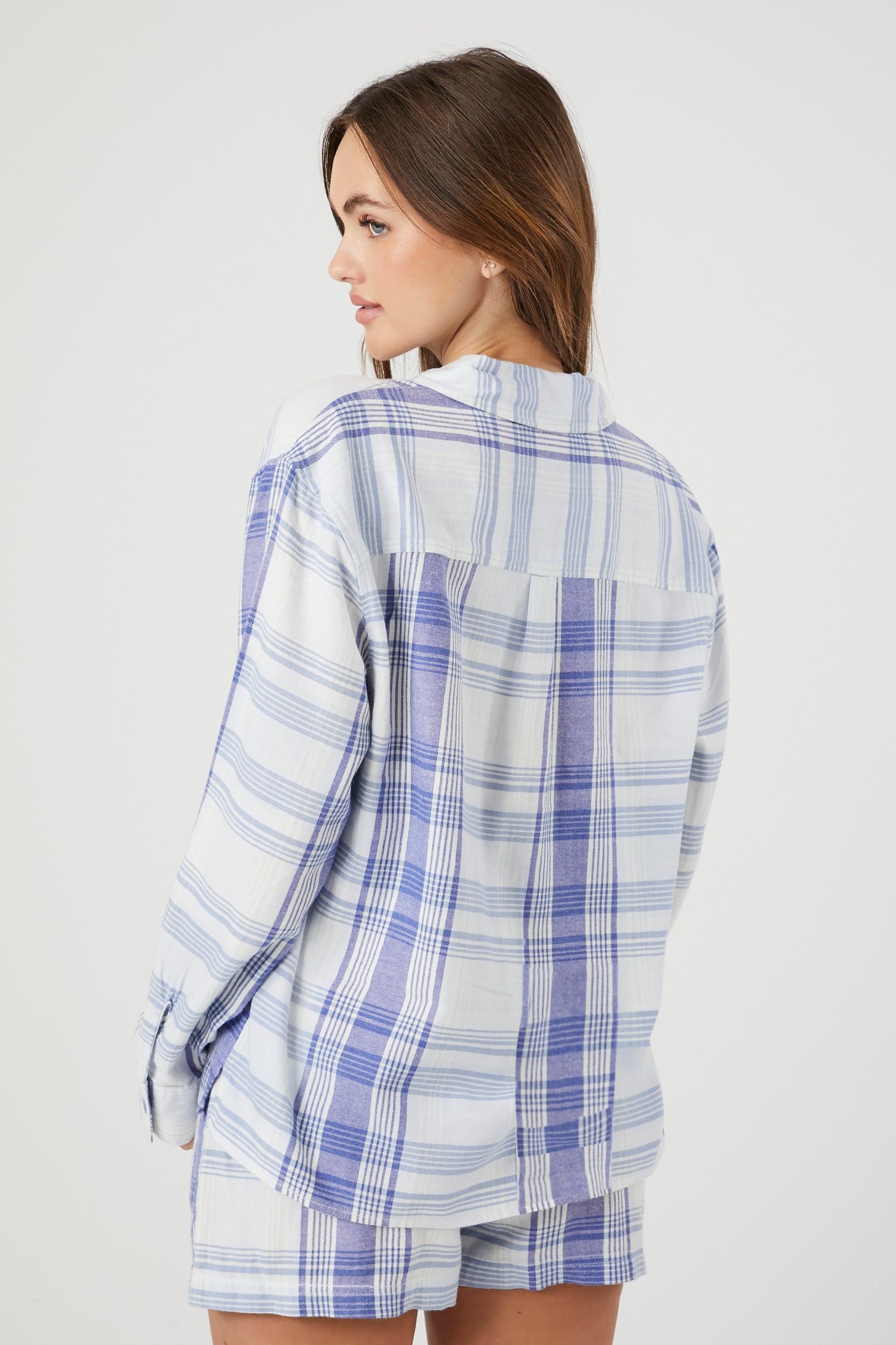 Plaid Flannel Pajama Top sold by Urban Planet product image thumbnail 2