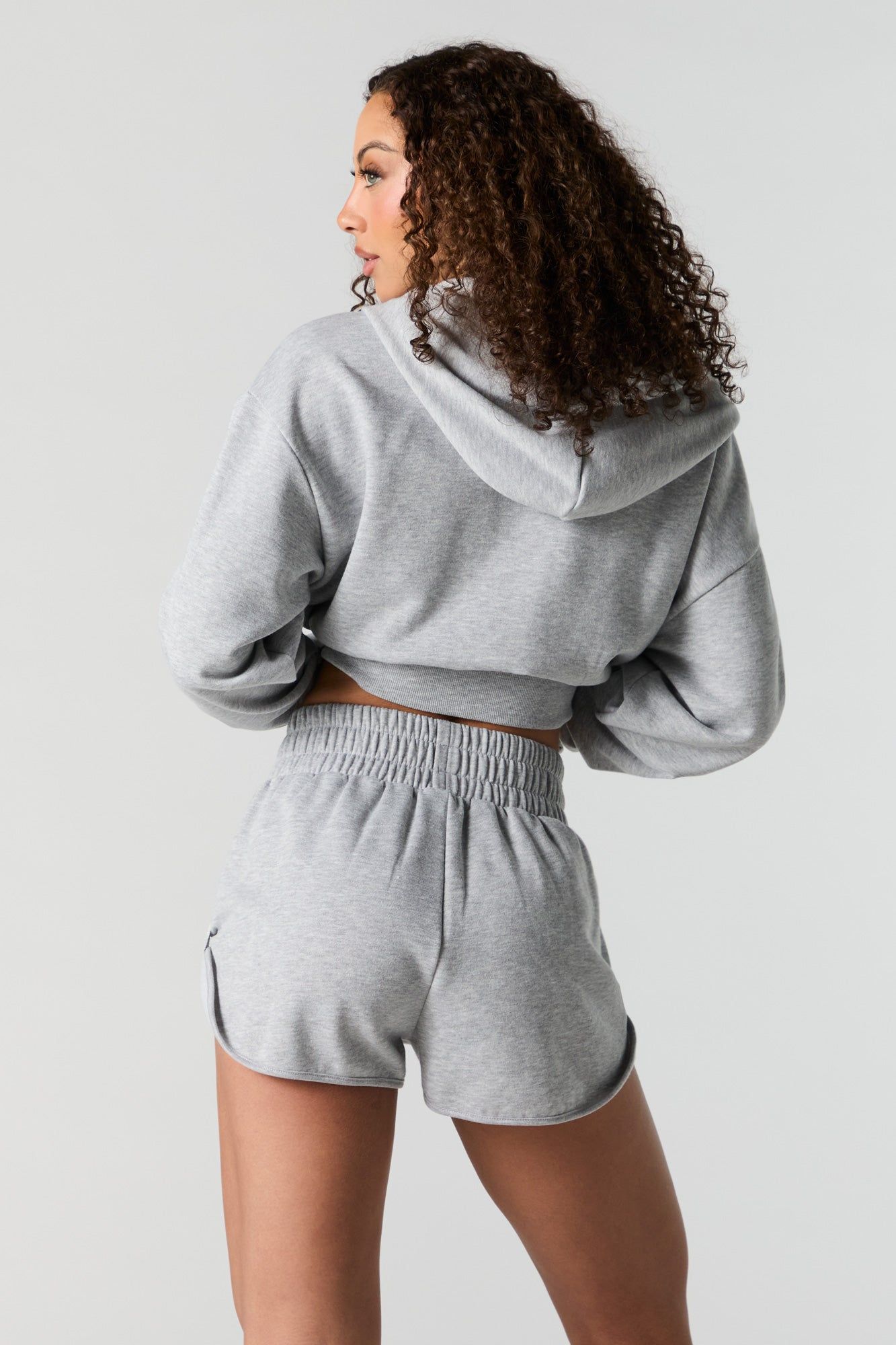 Fleece Cropped Zip-Up Hoodie sold by Urban Planet product image thumbnail 2