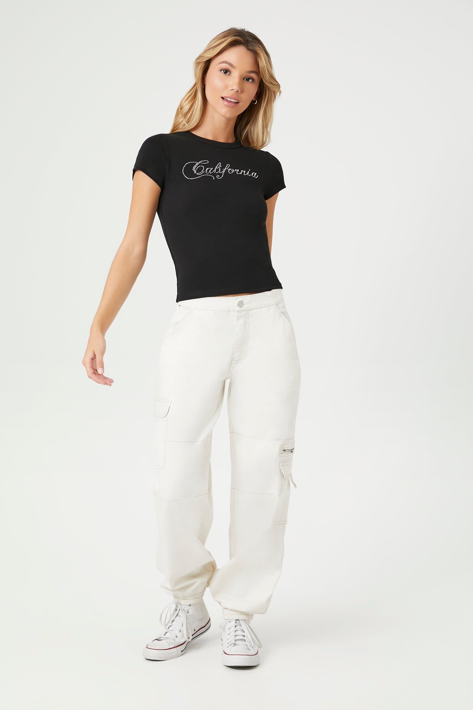 Rhinestone California Cropped Baby T-Shirt sold by Urban Planet product image thumbnail 4