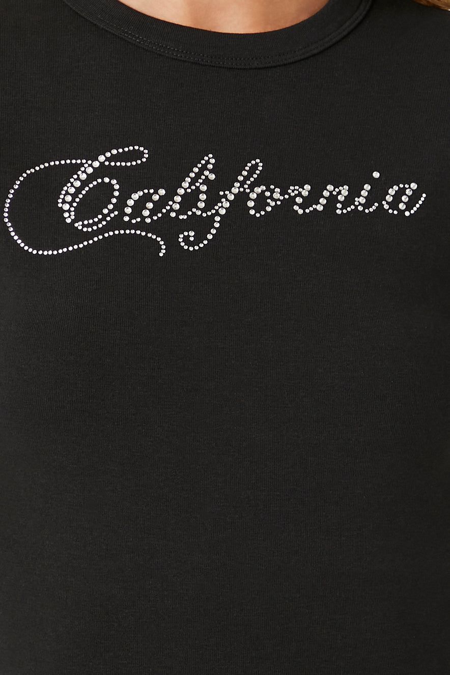 Rhinestone California Cropped Baby T-Shirt sold by Urban Planet product image thumbnail 5