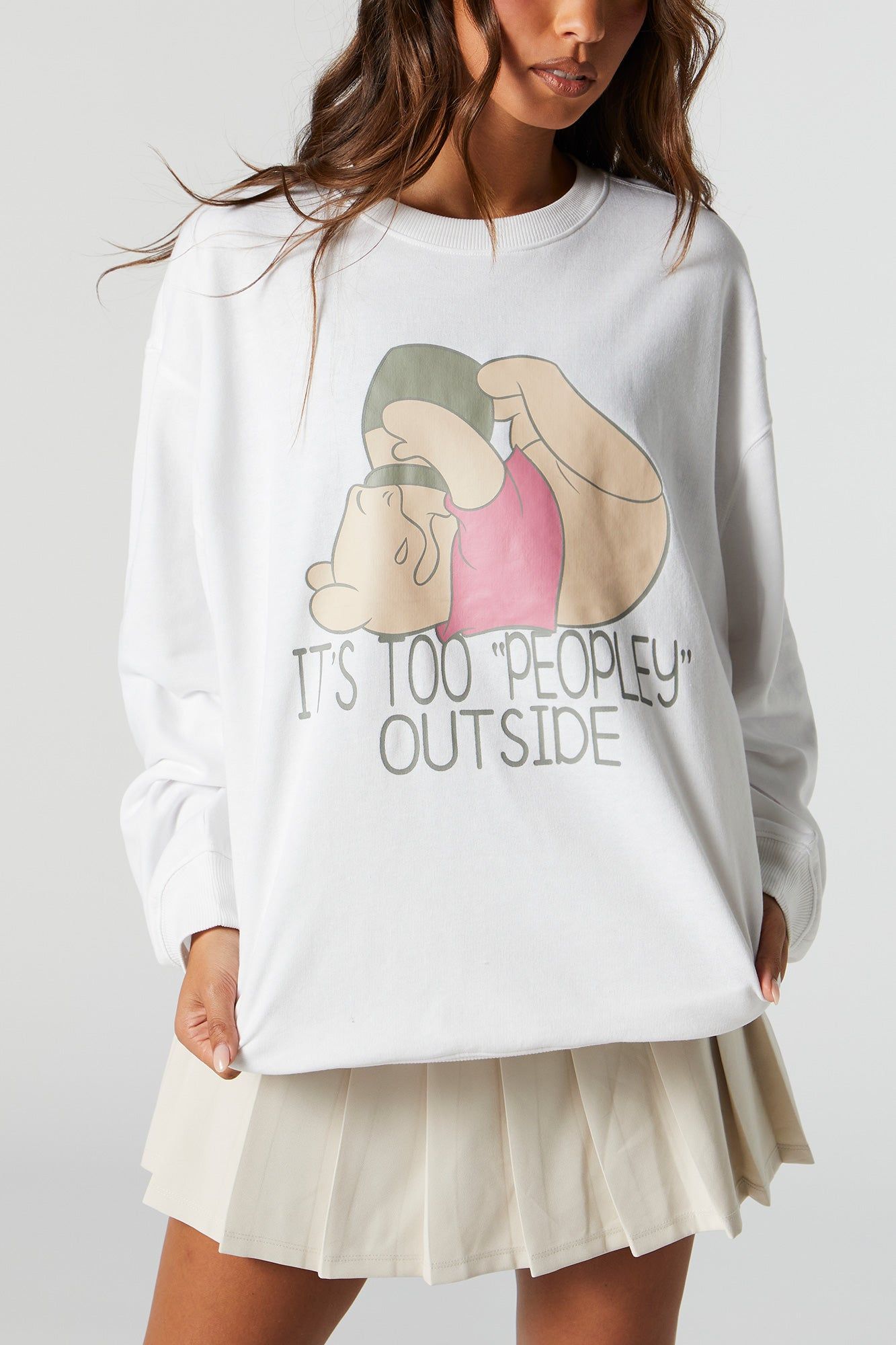 It's Too Peoply Outside Graphic Boyfriend Sweatshirt sold by Urban Planet product image thumbnail 4