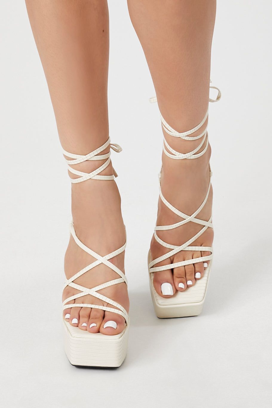 Faux Patent Leather Lace Up Heel sold by Urban Planet product image thumbnail 7