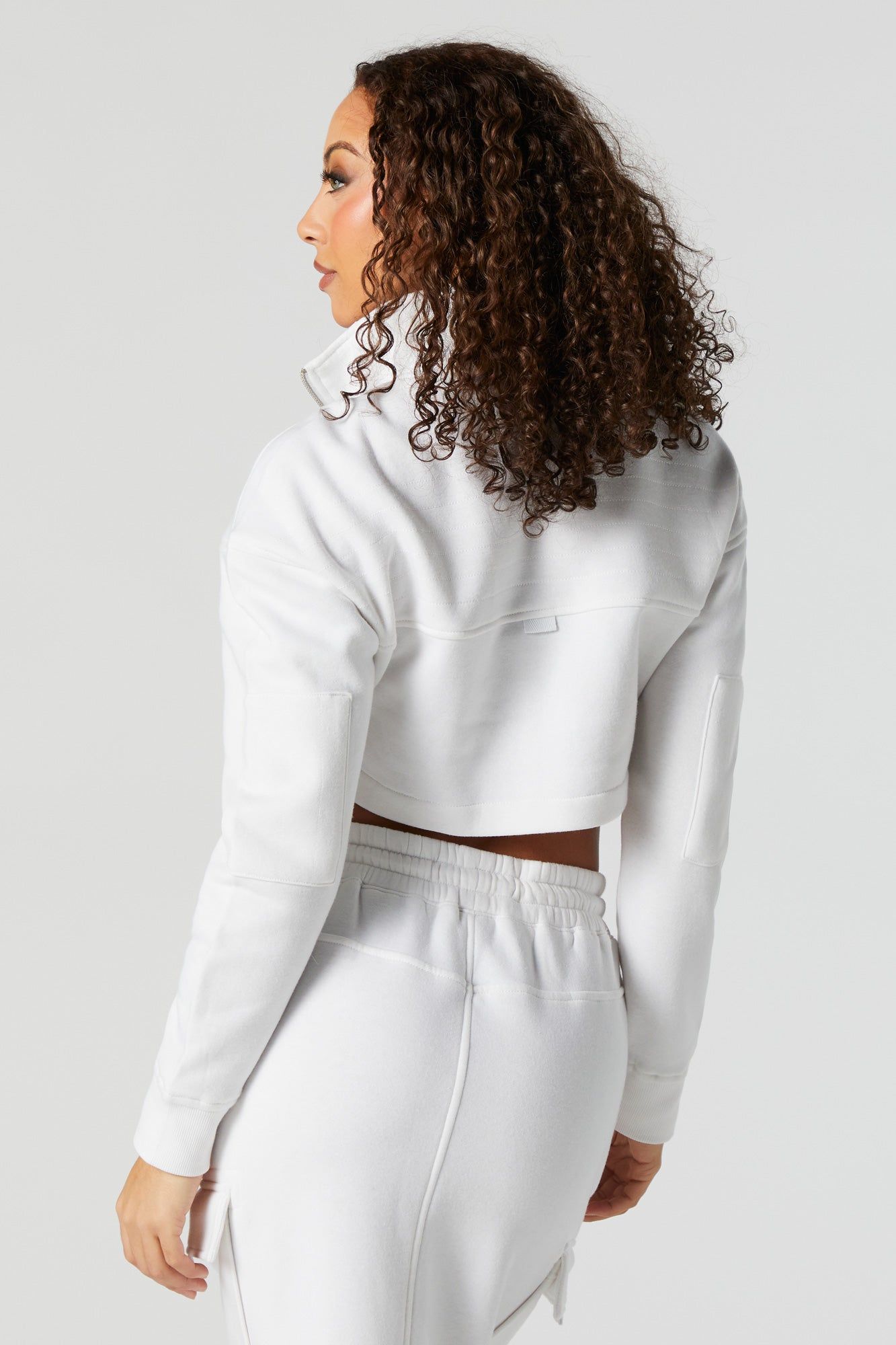 Cropped Zip-Up Cargo Sweatshirt sold by Urban Planet product image thumbnail 2