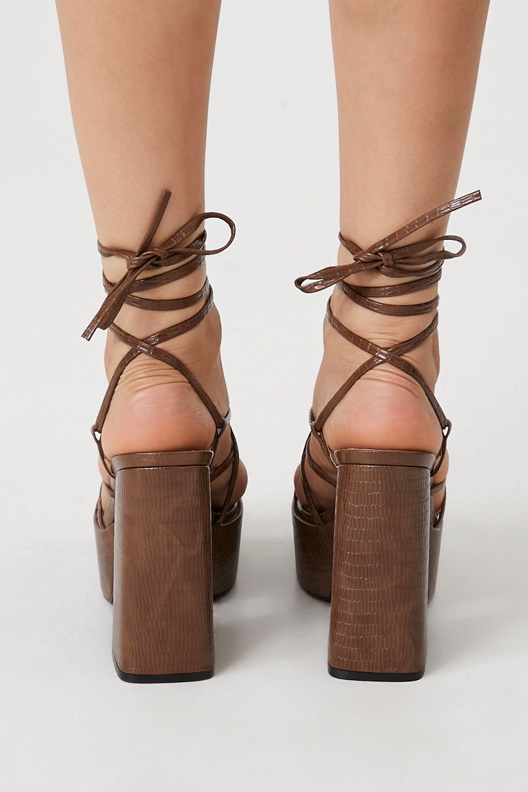 Faux Patent Leather Lace Up Heel sold by Urban Planet product image thumbnail 4