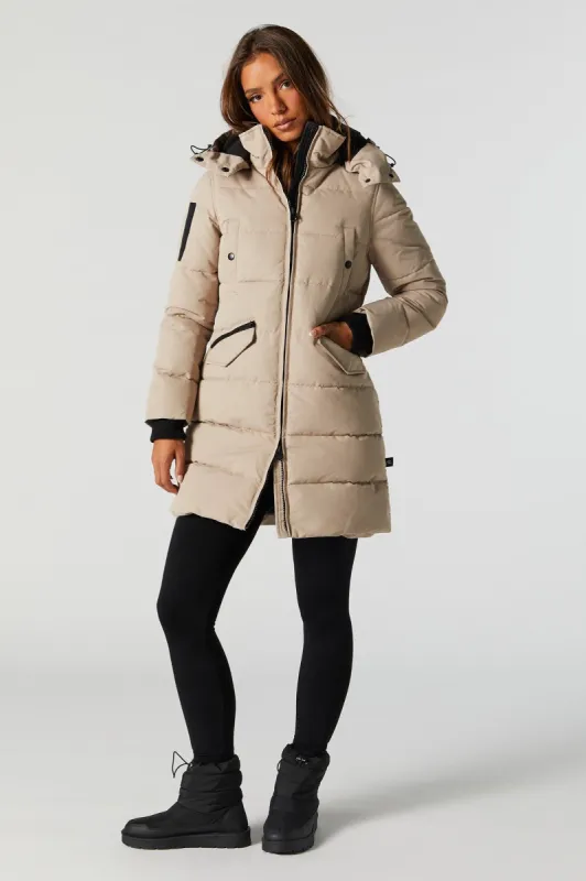 Tan Storm Mountain Quilted Parka sold by Urban Planet
