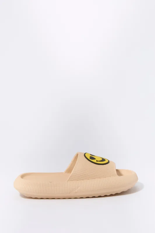 Mules pelucheuses à imprimé Smiley sold by Urban Planet