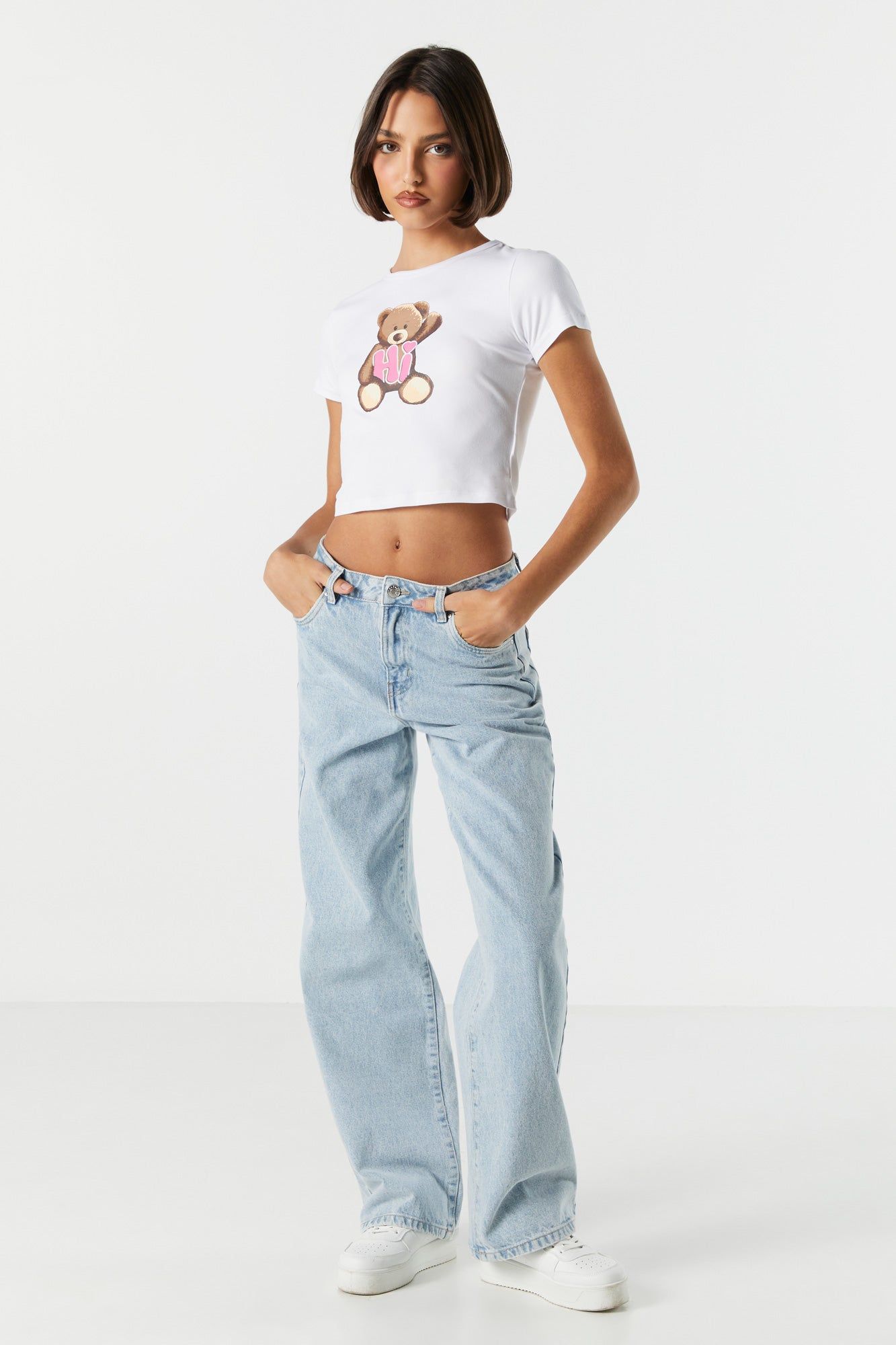 T-shirt ultracourt à imprimé Teddy Bear sold by Urban Planet product image thumbnail 3