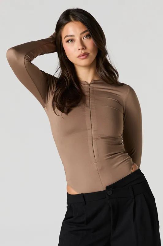 Contour Zip-Up Long Sleeve Bodysuit sold by Urban Planet