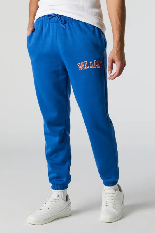 Miami Embroidered Fleece Jogger sold by Urban Planet