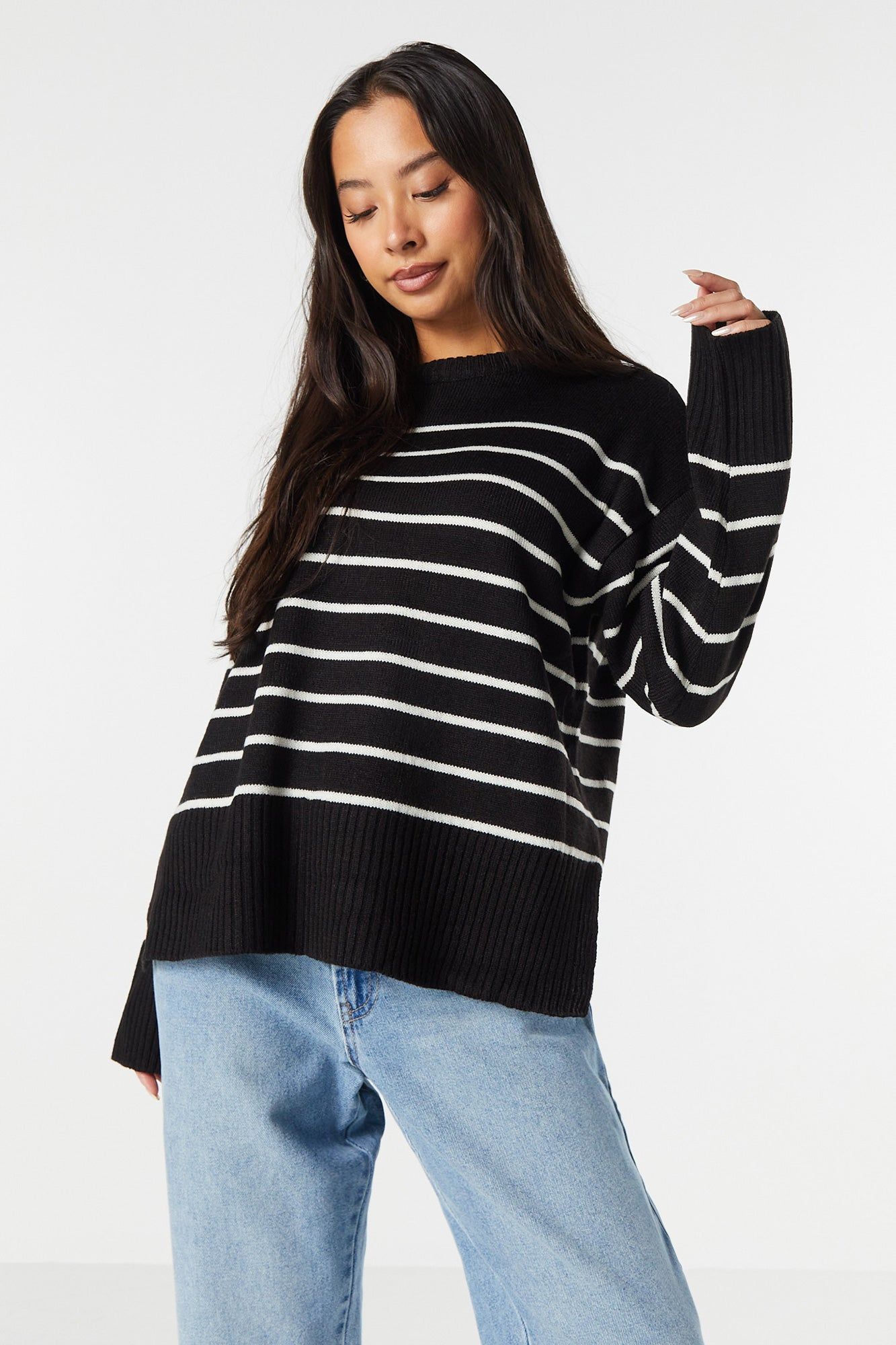 Striped Crewneck Sweater sold by Urban Planet