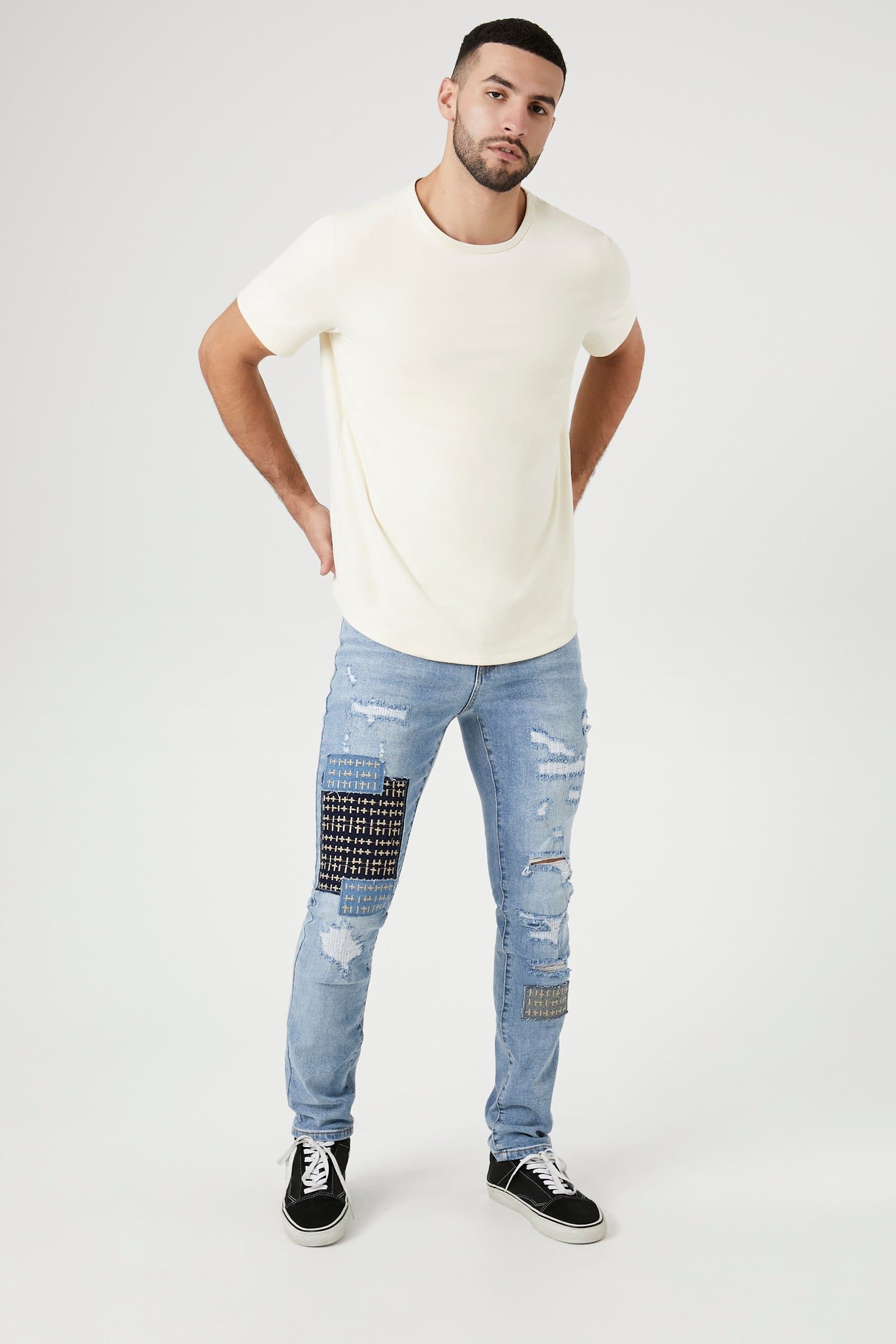 Distressed Patch Work Skinny Jean sold by Urban Planet product image thumbnail 3