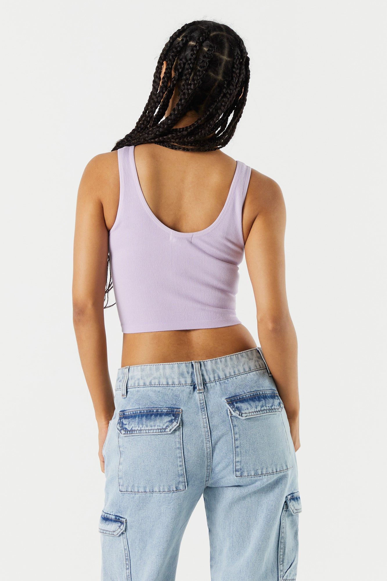 V-Neck Seamless Cropped Tank sold by Urban Planet product image thumbnail 5