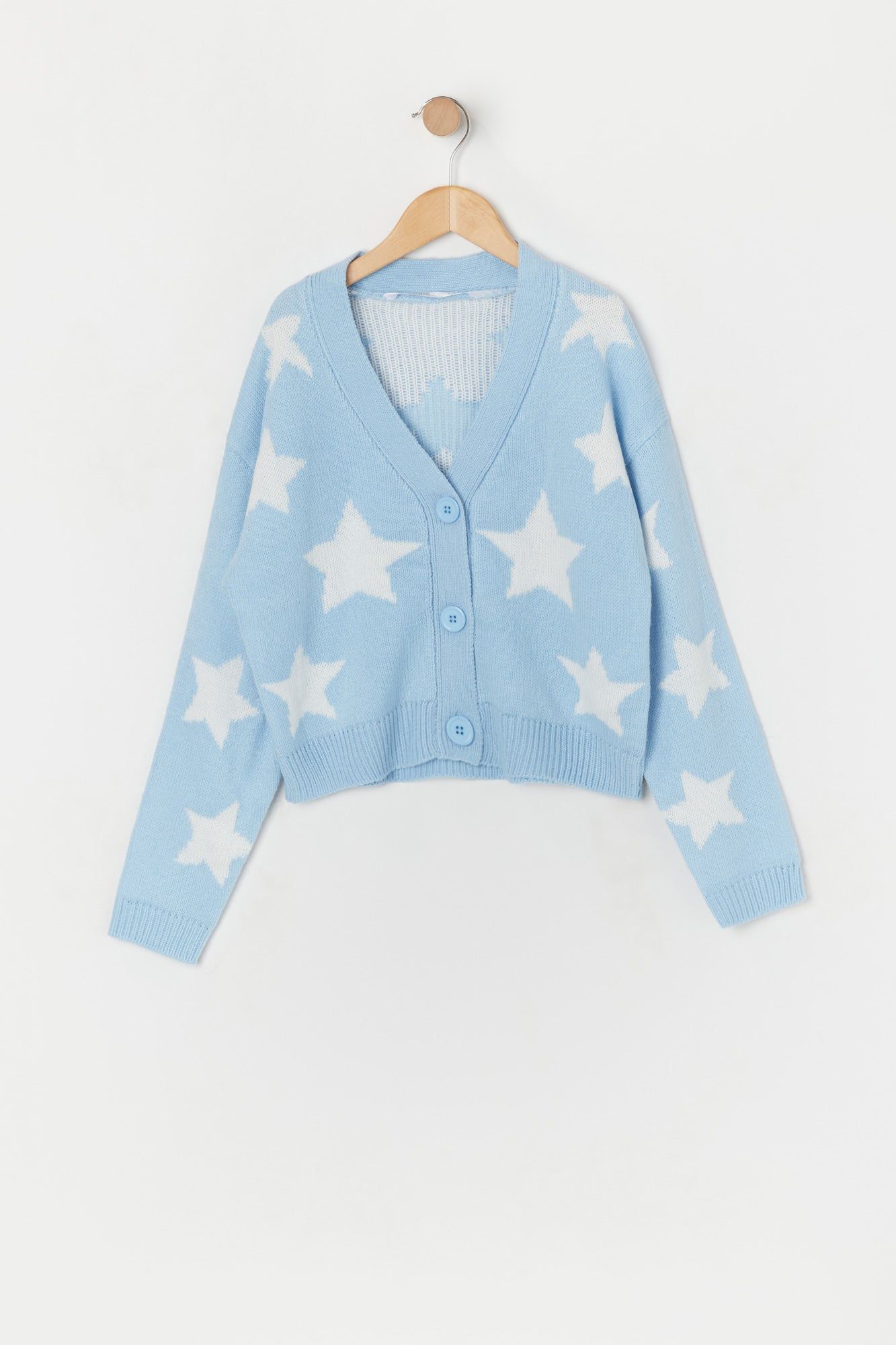 Girls Stars Jacquard Knit Cardigan sold by Urban Planet