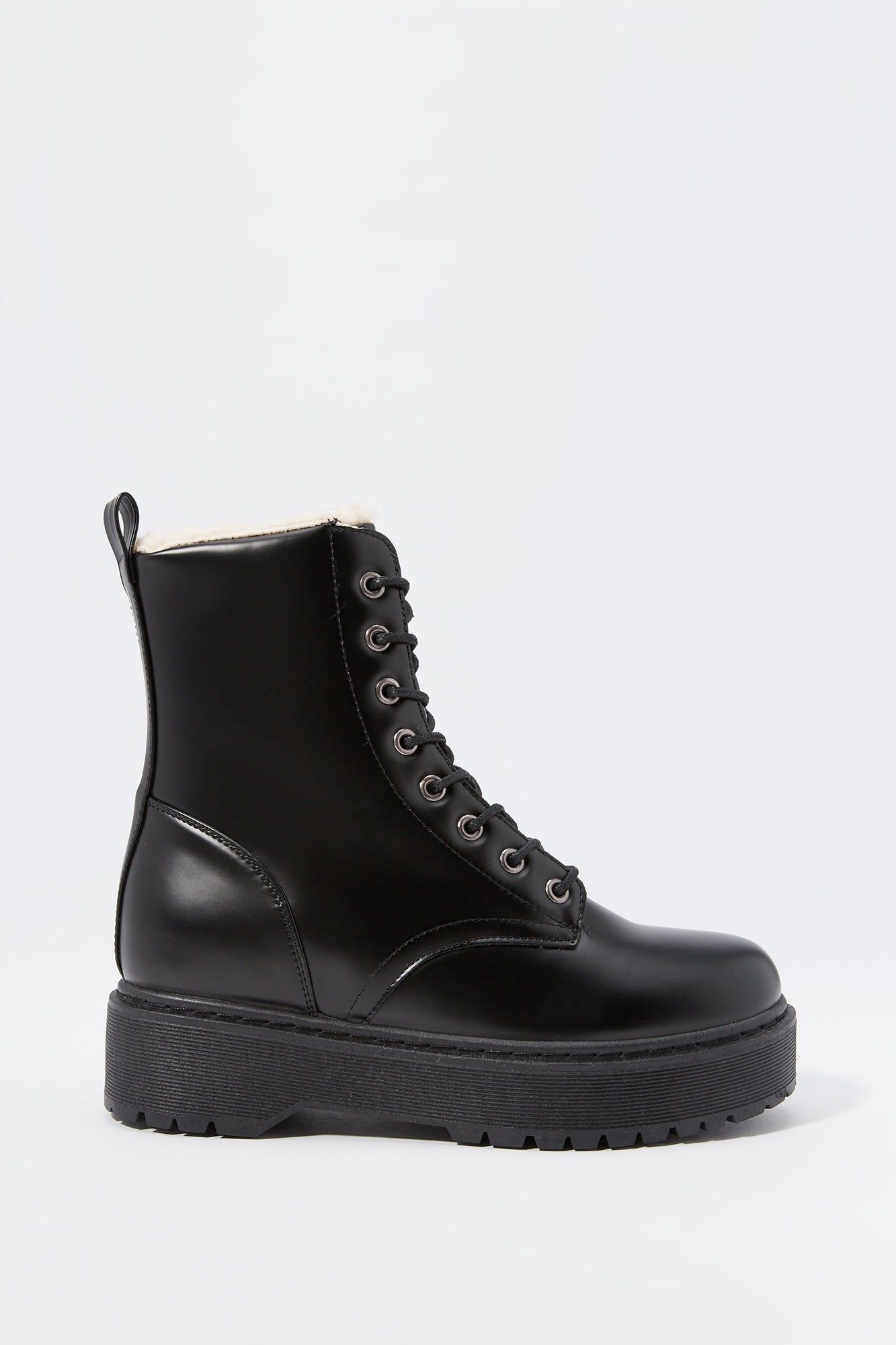 Faux-Leather Platform Lace-Up Boot sold by Urban Planet