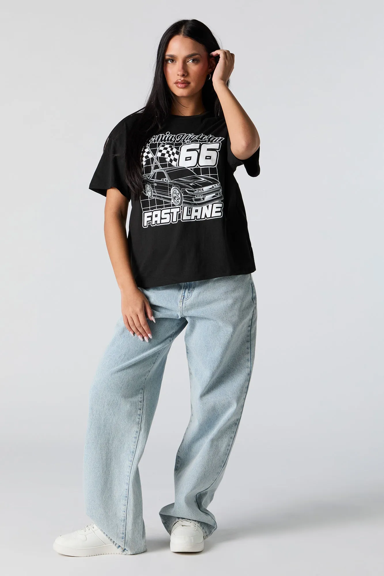 Fast Lane Graphic Boyfriend T-Shirt sold by Urban Planet product image thumbnail 3