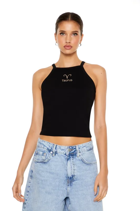 Camisole courte avec motif brodé Taurus sold by Urban Planet