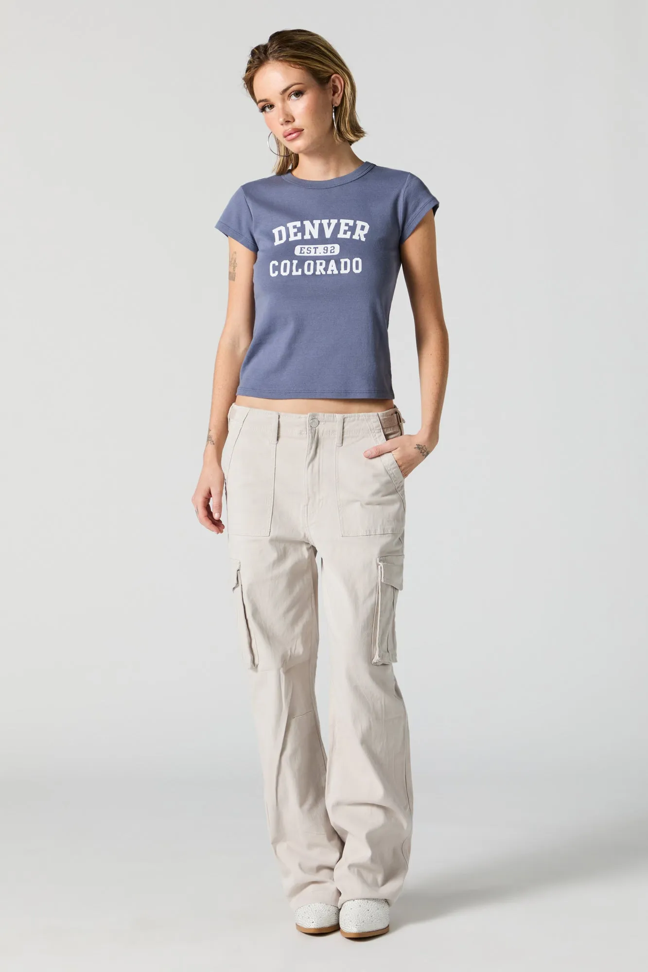 Denver Colorado Graphic Fitted T-Shirt sold by Urban Planet product image thumbnail 3