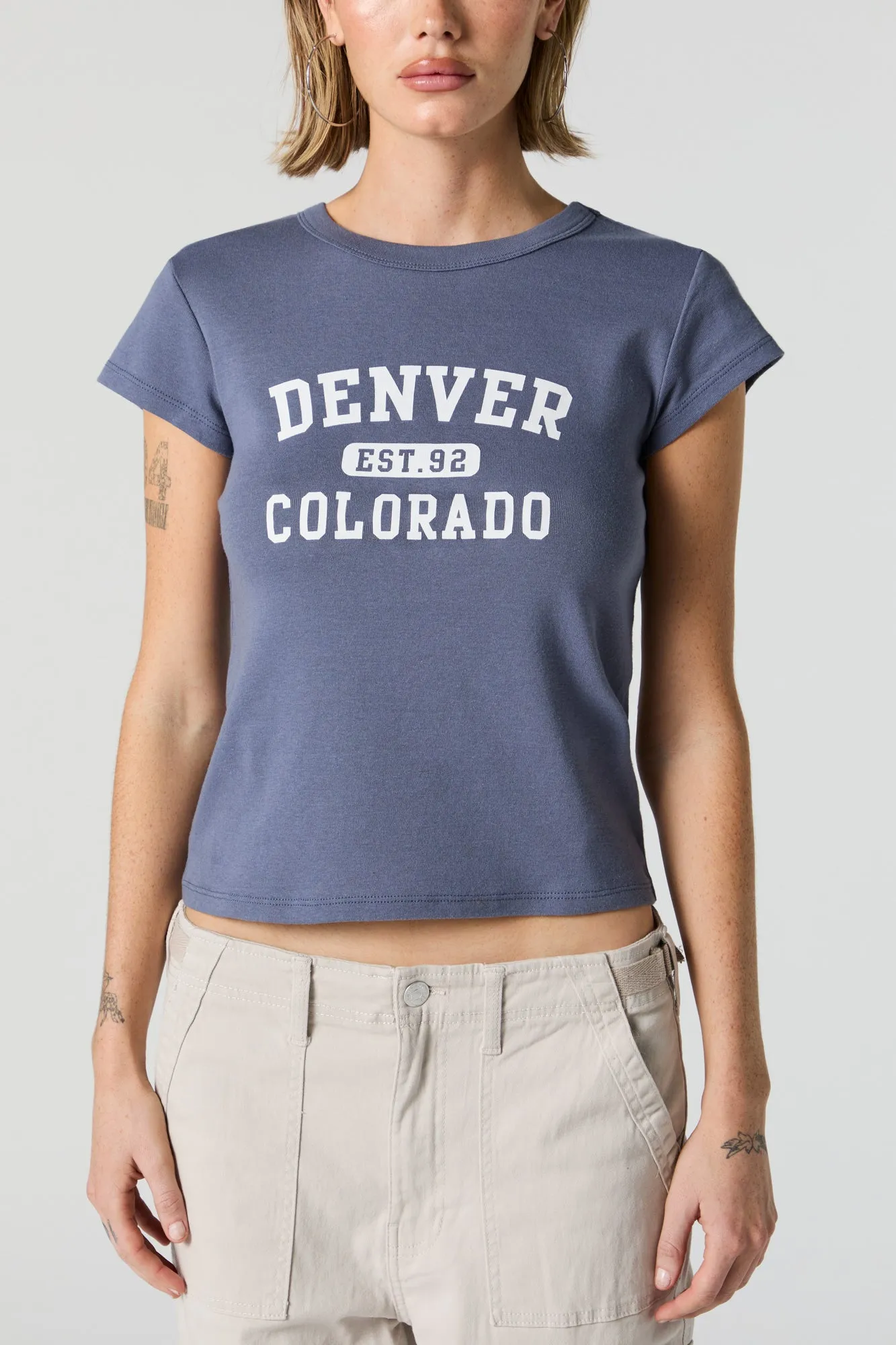 Denver Colorado Graphic Fitted T-Shirt sold by Urban Planet