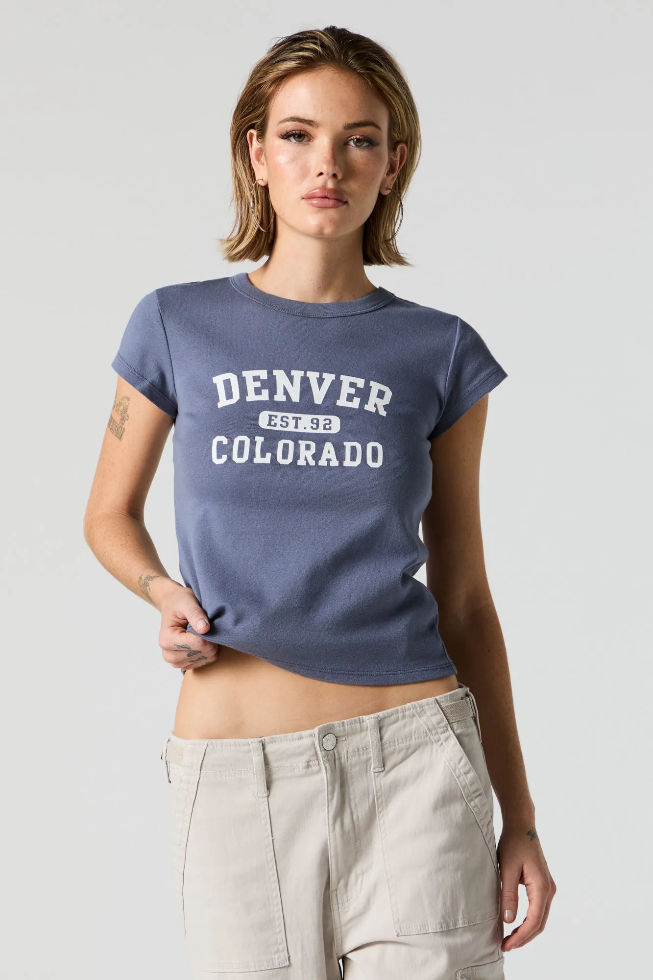 Denver Colorado Graphic Fitted T-Shirt sold by Urban Planet product image thumbnail 2