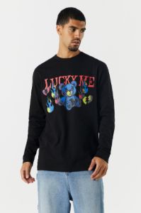 Haut à manches longues avec imprimé Lucky Me sold by Urban Planet