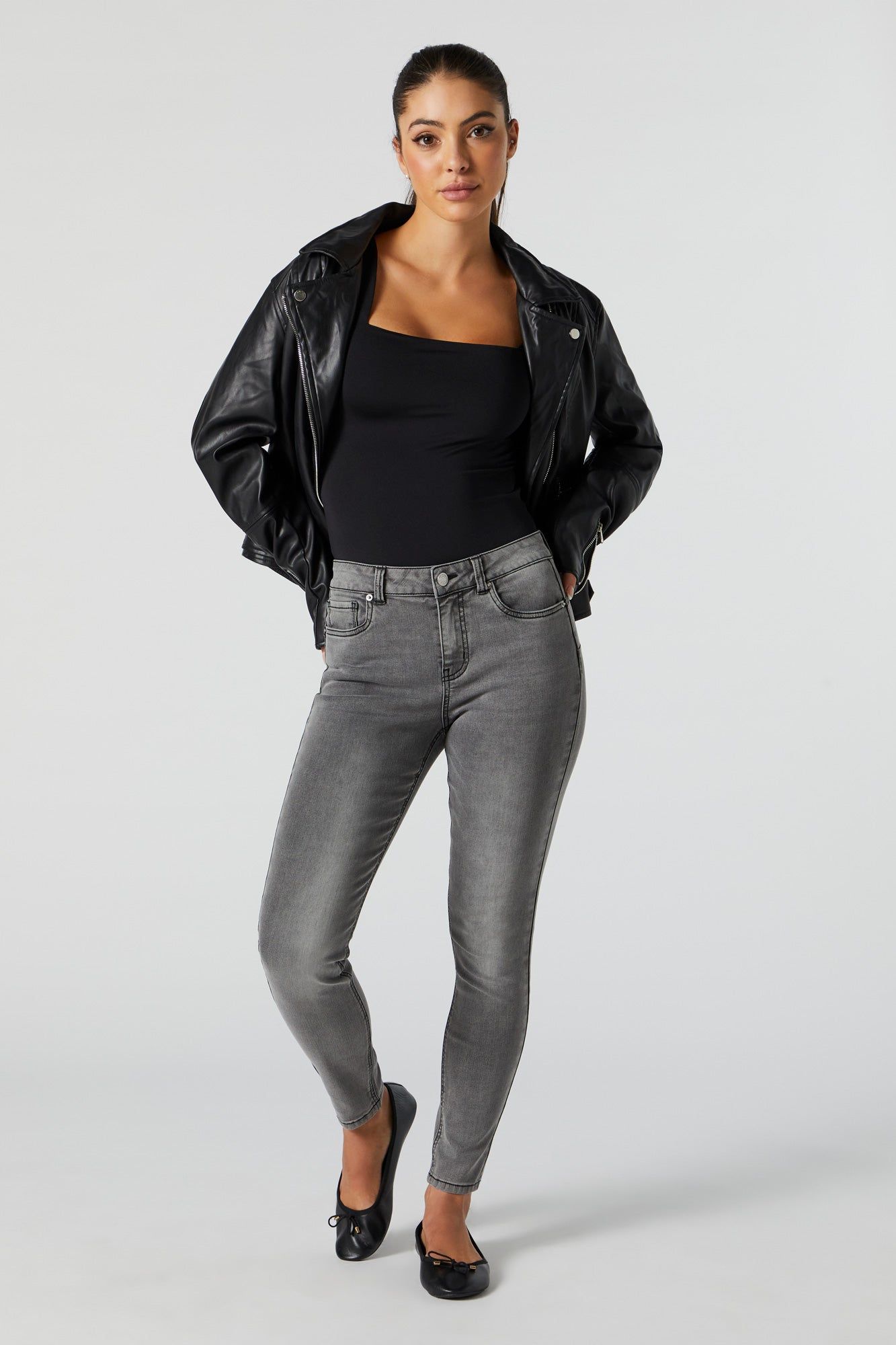 Rio Mid Rise Grey Wash Jean sold by Urban Planet product image thumbnail 3