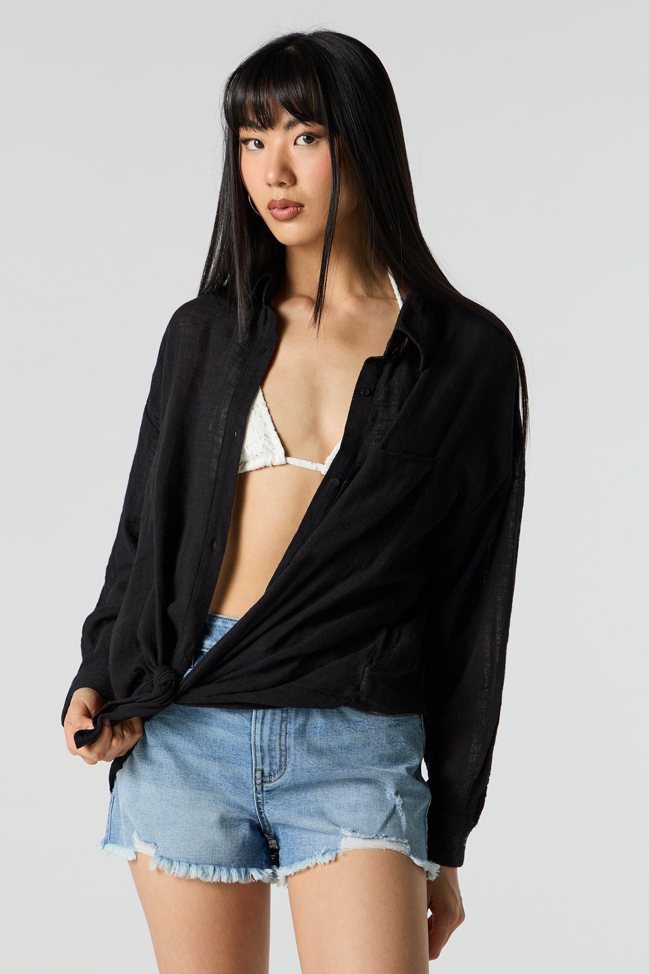 Haut boutonné surdimensionné texturé sold by Urban Planet product image thumbnail 3