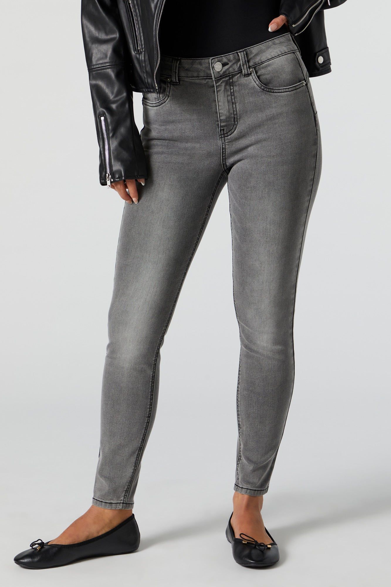 Rio Mid Rise Grey Wash Jean sold by Urban Planet product image thumbnail 2